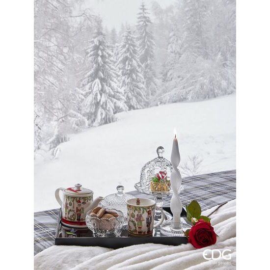 Skleněná dóza s poklopem Rombi čirá, 11x12 cm