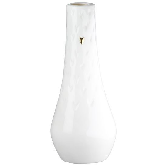 Porcelánová váza srdce Lots of Love bílá, 6,5x15,5 cm