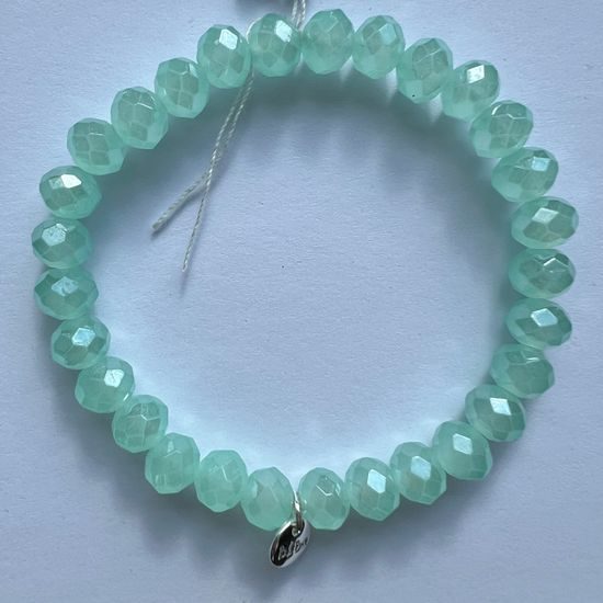 Náramek se skleněnými krystaly modrý 3-8mm 1ks, 18 cm