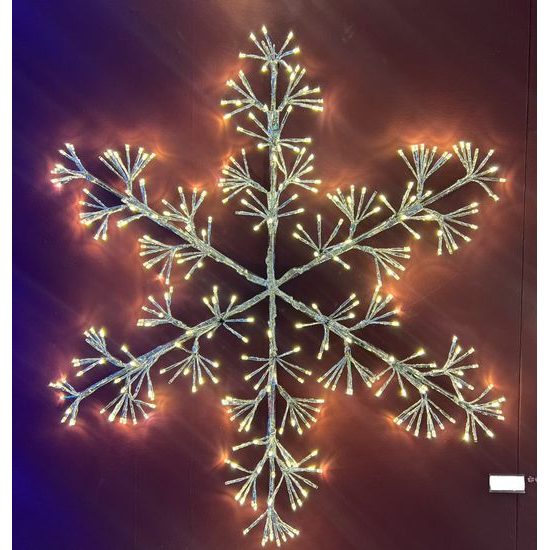 Vianočná dekorácia snehová vločka s LED osvetlenie s blikajúcim efektom, 5x72x78 cm