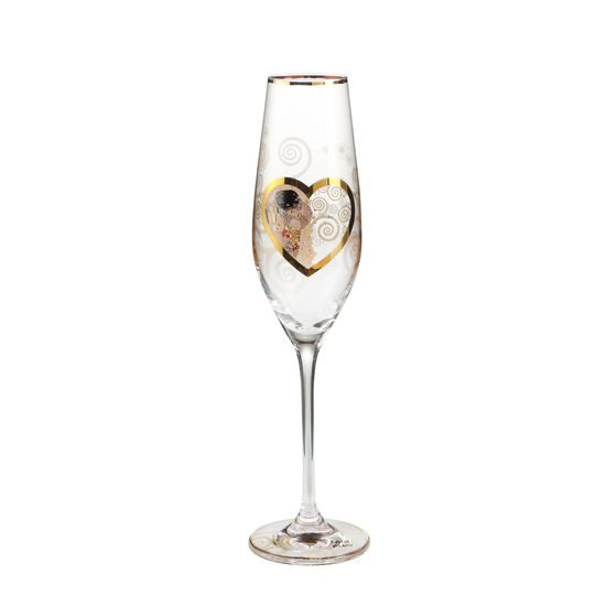 Sklenice na sekt The Kiss - Gustav Klimt, 2ks