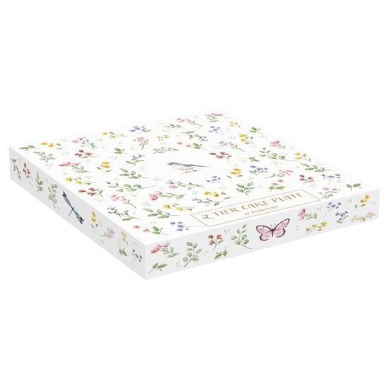 Porcelánový dvoupatrový etažér Fancy Garden Ø16/21 cm, Easy Life