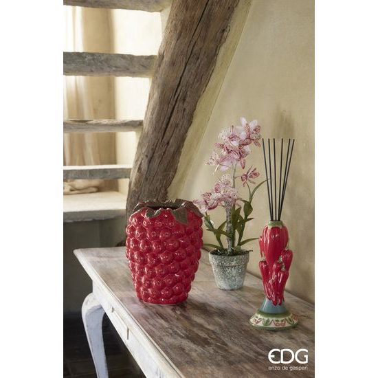 Keramická váza v tvare maliny červená, 34x26,5 cm