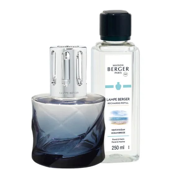 Maison Berger Paris - Dárková sada: Katalytická lampa Spirale modrá + Vůně oceánu, 250 ml