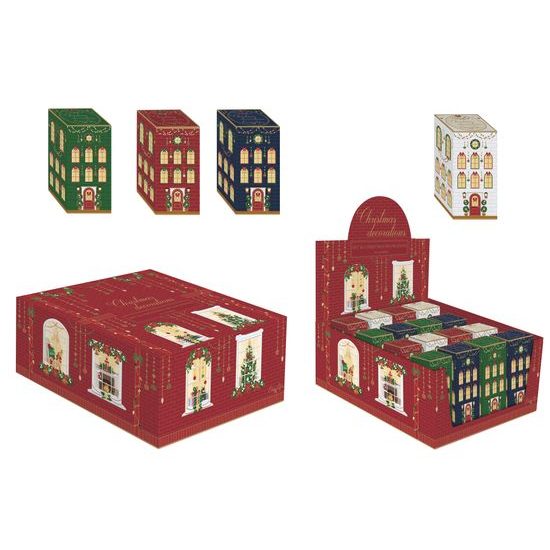 Vianočná keramická ozdoba domček vysoký Festival Avenue 1ks, Easy Life