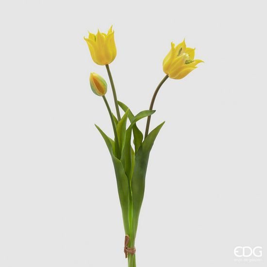Umělá květina svazek tulipánů žlutý, 48 cm