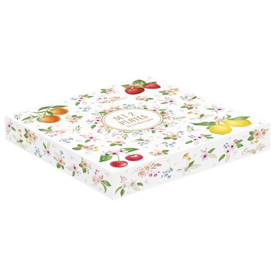 Porcelánová sada talířů 2ks Fancy Fruit třešně/citron 16 cm, Easy Life
