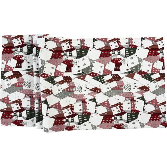 Vánoční běhoun na stůl Rooftop červený 40x100cm , Sander
