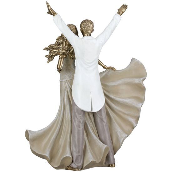 Dekorace taneční pár Salsa zlatý, 10,5x25,5x33,5 cm