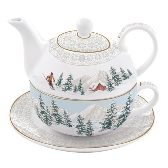 Porcelánová souprava čaj pro jednoho lyžaři 350ml Chalet, Easy Life