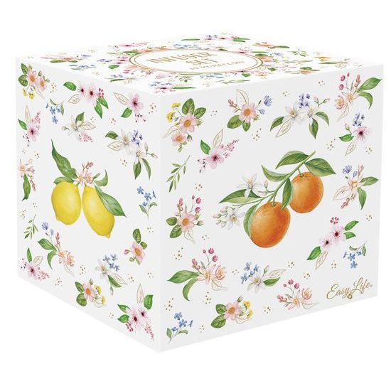 Porcelánový hrnek se sítkem a pokličkou na čaj Fancy Fruit 450ml, Easy Life