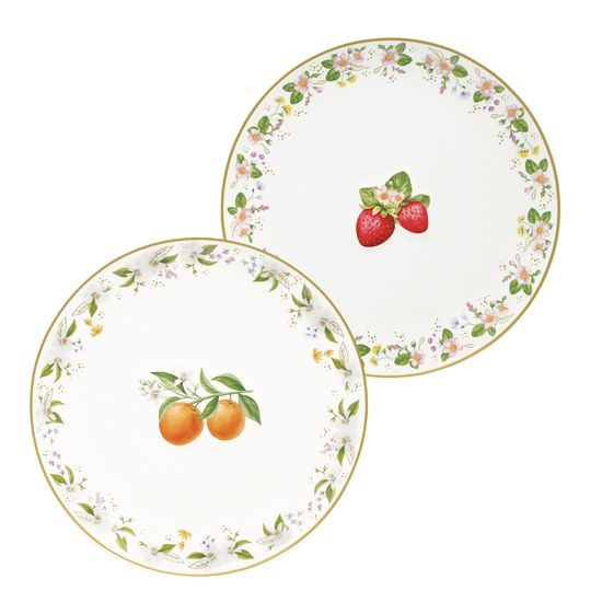 Porcelánová sada talířů 2ks Fancy Fruit jahoda/pomeranč 16 cm, Easy Life