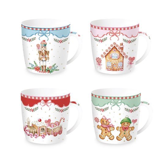 Vánoční porcelánový hrnek Sweet Christmas 350ml v plechové dóze 1ks, Easy Life