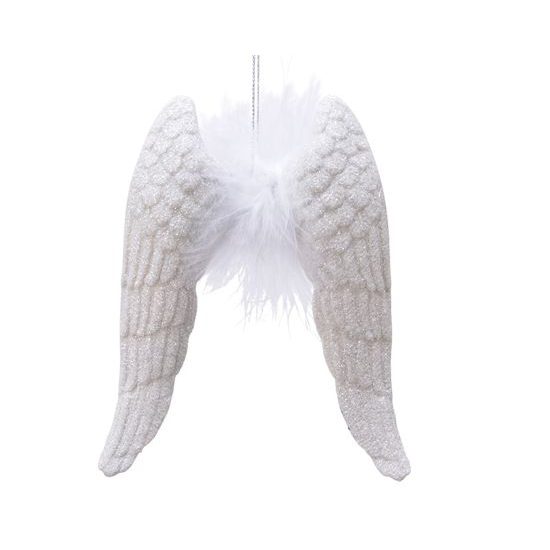 Vánoční ozdoba andělská křídla bílá, 2x11x15,5 cm