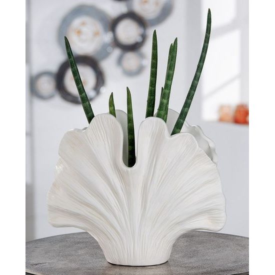 Keramická váza Ginkgo bílá, 15x30x26 cm