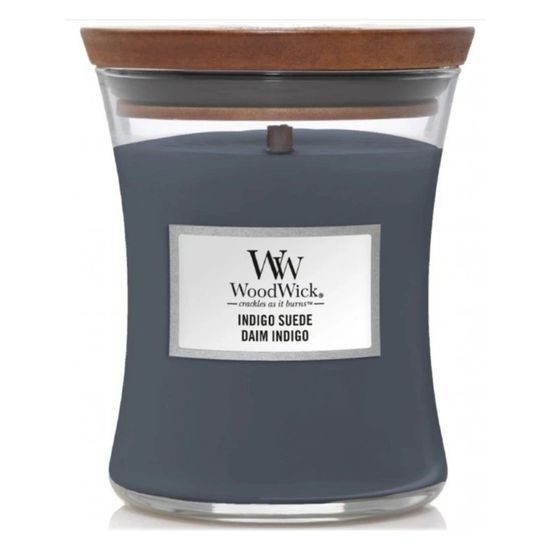WoodWick - Indigo Suede, váza střední 275 g
