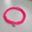 Náramok so sklenenými kryštálmi neónovo ružový 3-8mm 1ks, 18 cm