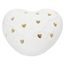 Porcelánová dekorace srdce s LED osvětlením bílé, 8,5x10x5 cm