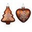 Vianočná sklenená ozdoba perníček strom/srdce 1ks, 5,5x2,6x7,3 cm