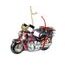 Vianočná sklenená ozdoba motorka so stromčekom, 4,2x12x7 cm