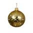 Vianočná sklenená zlatá ozdoba s ornamentmi a flitrami, 8 cm