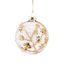 Vianočná sklenená ozdoba s flitrami ružovo-zlatá, 8 cm