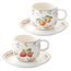 Porcelánová sada šálek s podšálkem na espresso 2ks Fancy Fruit jahoda/pomeranč 120ml, Easy Life