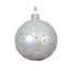 Vianočná sklenená biela ozdoba s ornamentmi, 8 cm