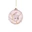 Vianočná sklenená ozdoba s flitrami ružová, 8 cm