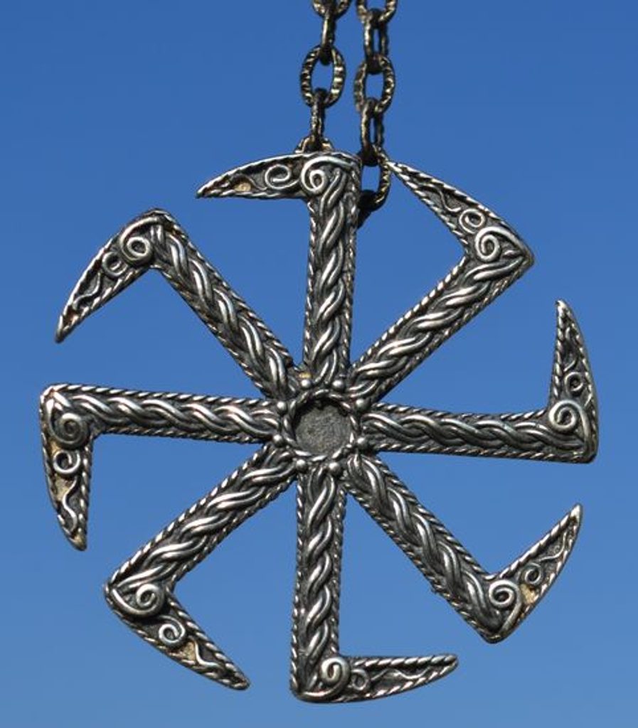 Naav - rock, metal, pohanství obchod - KOLOVRAT, slovanský symbol Slunce,  přívěšek, stříbro 925 - Přívěsky - stříbro - Šperky stříbrné