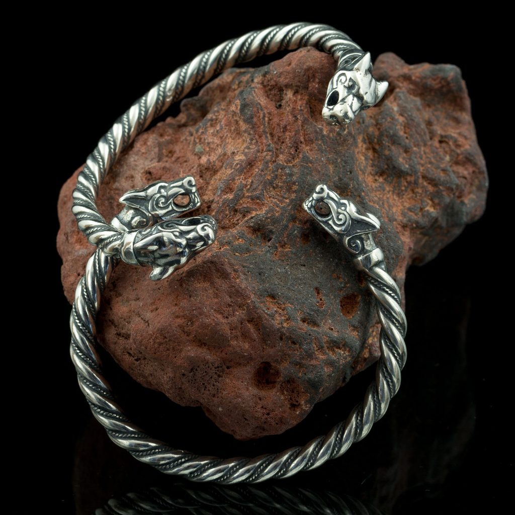 Naav - rock, metal, pohanství obchod - FENRIR, Viking Wolf, Iceland,  bracelet, silver 925 - Bracelets - silver - Silver Jewellery