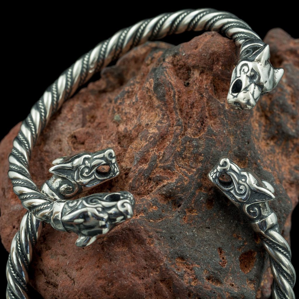 Naav - rock, metal, pohanství obchod - FENRIR, Viking Wolf, Iceland,  bracelet, silver 925 - Bracelets - silver - Silver Jewellery