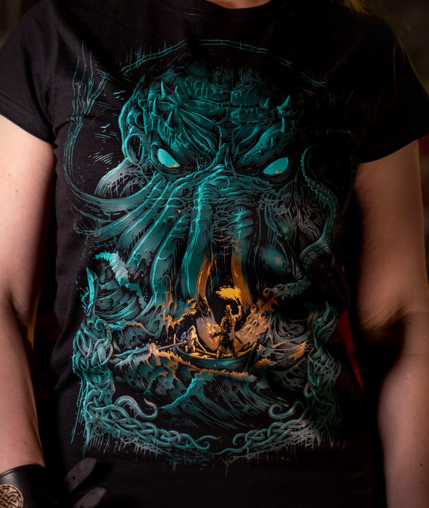 Naav - rock, metal, pohanství obchod - CULT OF CTHULHU dámské tričko  barevné, Naav - Naav - Trička pánská - Oblečení