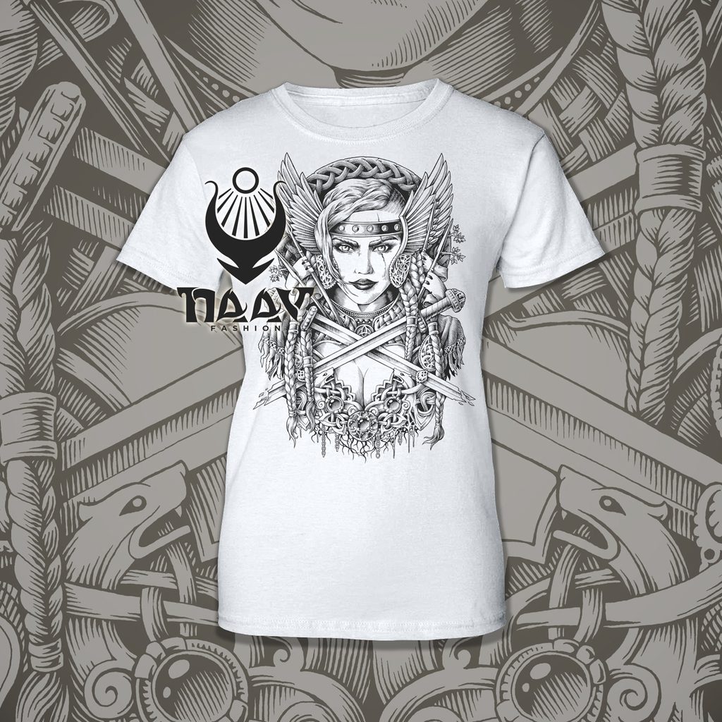 Naav - rock, metal, pohanství obchod - VALKÝRA dámské tričko bílé, Naav -  Naav - Women's T-shirts - Clothes