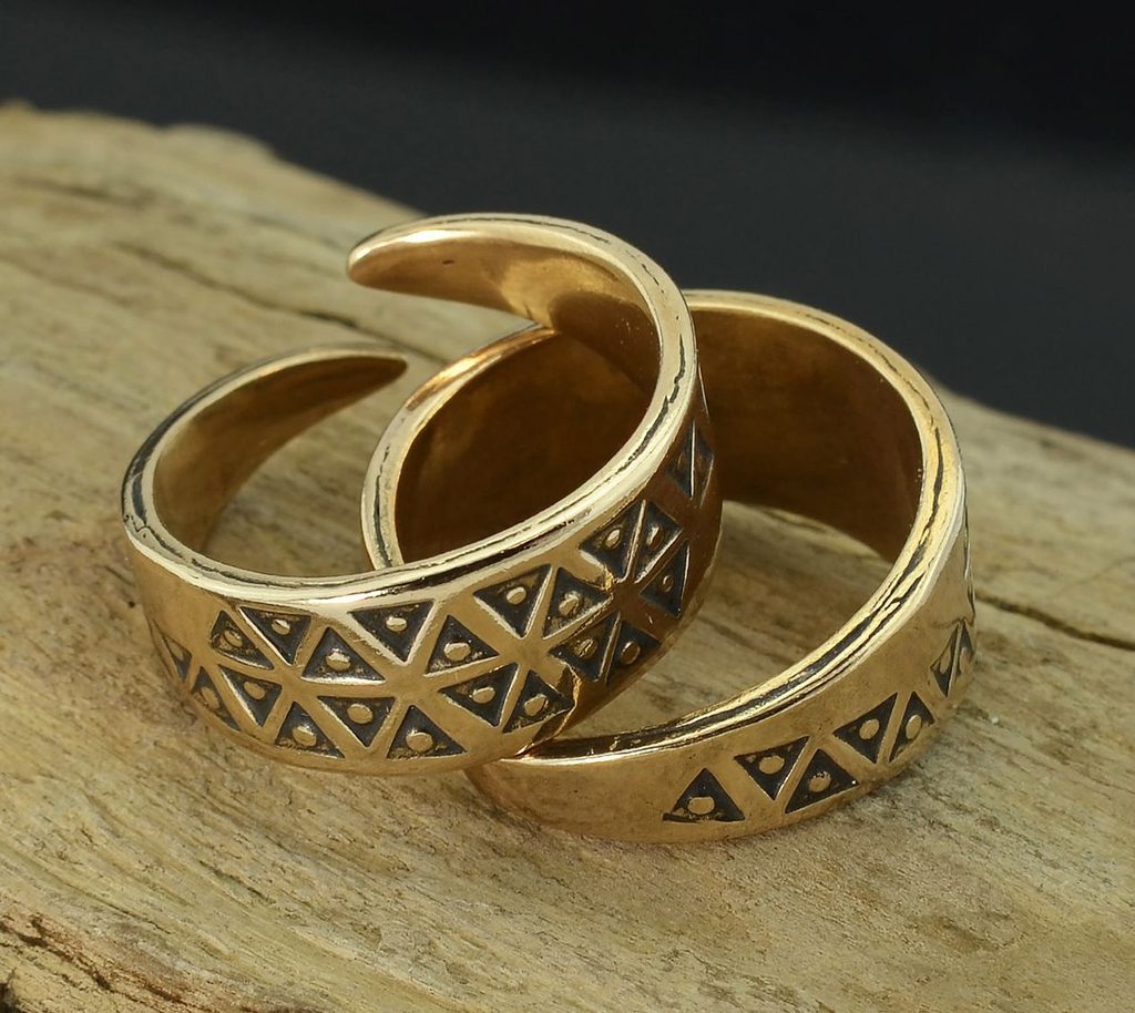 Naav - rock, metal, pohanství obchod - EINAR, bronzový vikingský prsten -  Drakkaria - Prsteny - Šperky