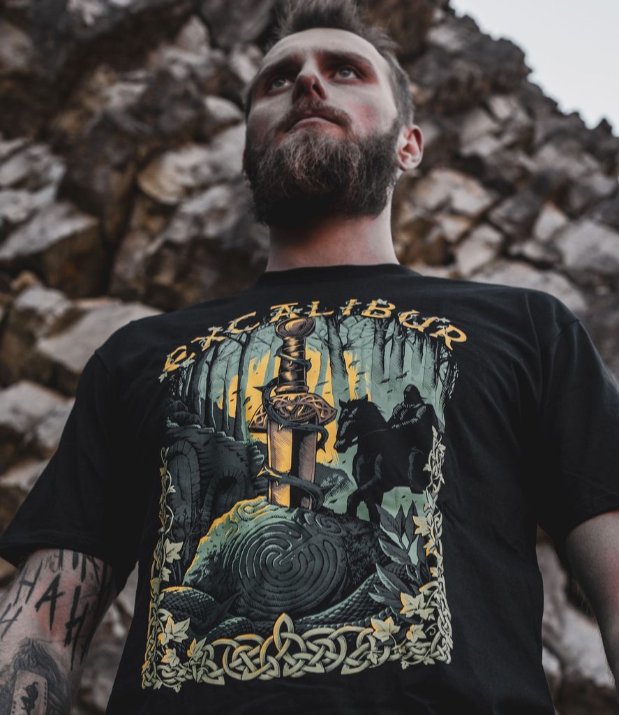 Naav - rock, metal, pohanství obchod - EXCALIBUR pánské tričko barevné,  Naav - Naav - Trička pánská - Oblečení