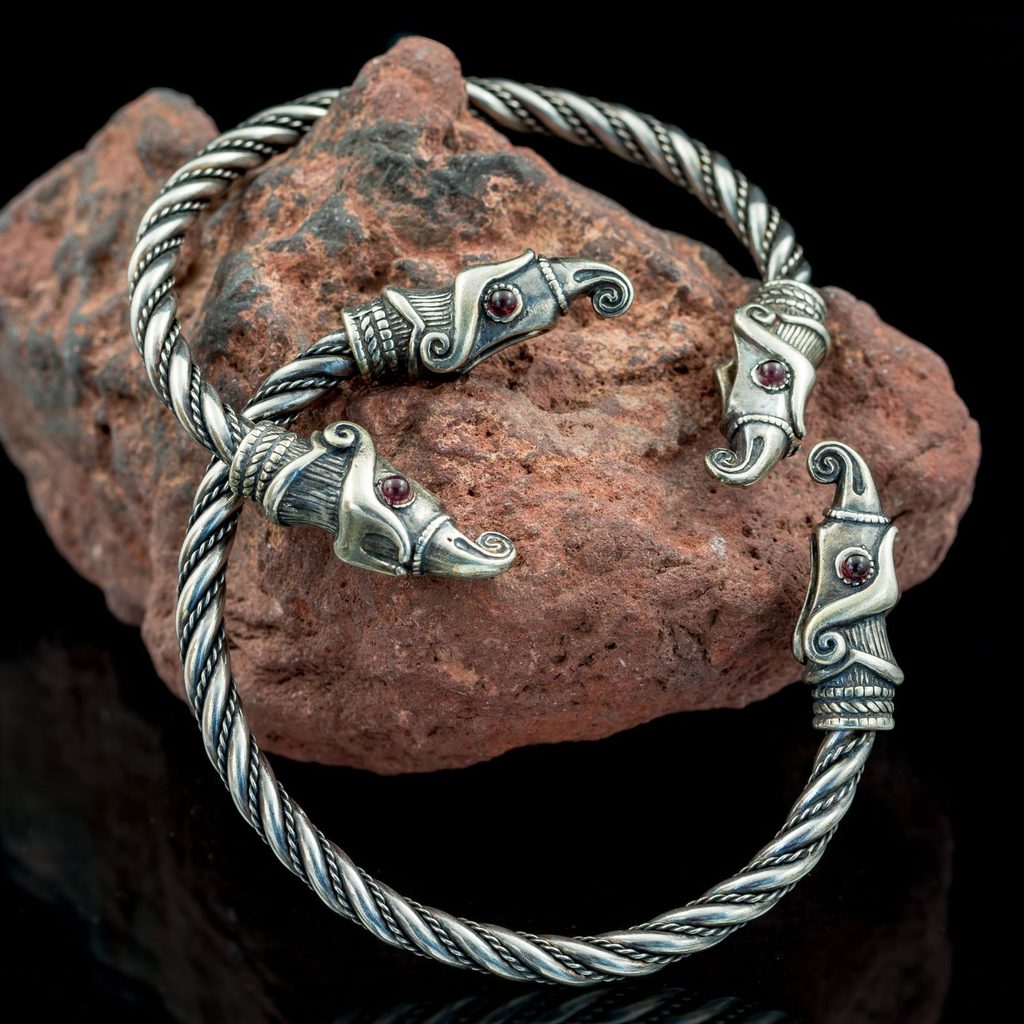 Naav - rock, metal, pohanství obchod - Huginn a Muninn, vikingský náramek,  stříbro 925 - Náramky - stříbro - Šperky stříbrné
