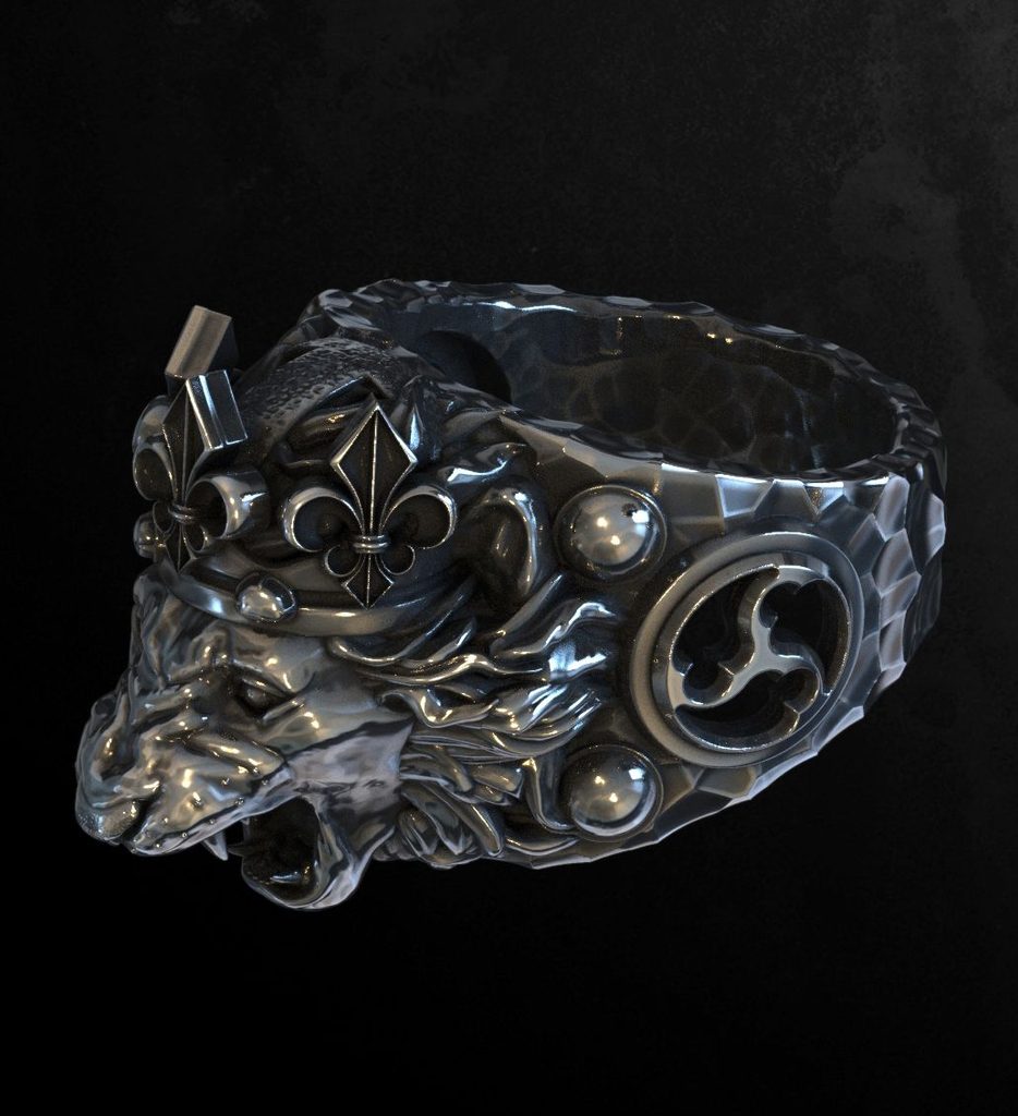 Naav - rock, metal, pohanství obchod - ČESKÝ LEV, prsten, stříbro 925 -  Prsteny - stříbro - Šperky stříbrné