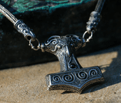SCANIA THOR'S HAMMER, VIKING KNIT, VIKING NECKLACE, SILVER 925 - PENDANTS - SILVER