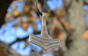 LARGE THOR'S HAMMER, ROMERSDAL, DENMARK, BRONZE, PENDANT - PENDANTS