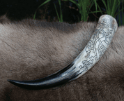 RINGERIKE - DRAGON, CARVED DRINKING HORN - DRINKING HORNS