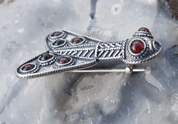 MEROVINGIAN SILVER AND GARNET CICADA BROOCH, 5TH CENTURY - BROOCHES - SILVER