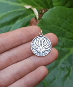 SACRED LOTUS FLOWER, SILVER PENDANT - PENDANTS - SILVER