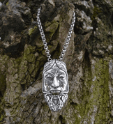 GREEN MAN, THE LORD OF THE NATURE AND REBIRTH, SILVER PENDANT AG 925 - PENDANTS