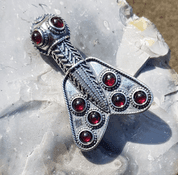 MEROVINGIAN SILVER AND GARNET CICADA BROOCH, 5TH CENTURY - BROOCHES - SILVER