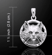 SILVER CAT PENDANT, SILVER 925 - PENDANTS - SILVER