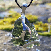 CELESTE MOLDAVITE, STERLING SILVER PENDANT - MOLDAVITE JEWELLERY