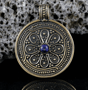 VESNA, SLAVIC PENDANT, MORAVIA MAGNA EMPIRE, BRONZE LAPIS LAZULI - PENDANTS