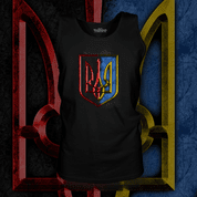 UKRAINE COAT OF ARMS - RED IS BLOOD, BLACK IS EARTH TANK TOP - TANK TOPS