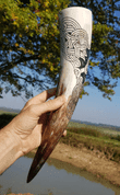 BORRE, CARVED DRINKING HORN - DRINKING HORNS